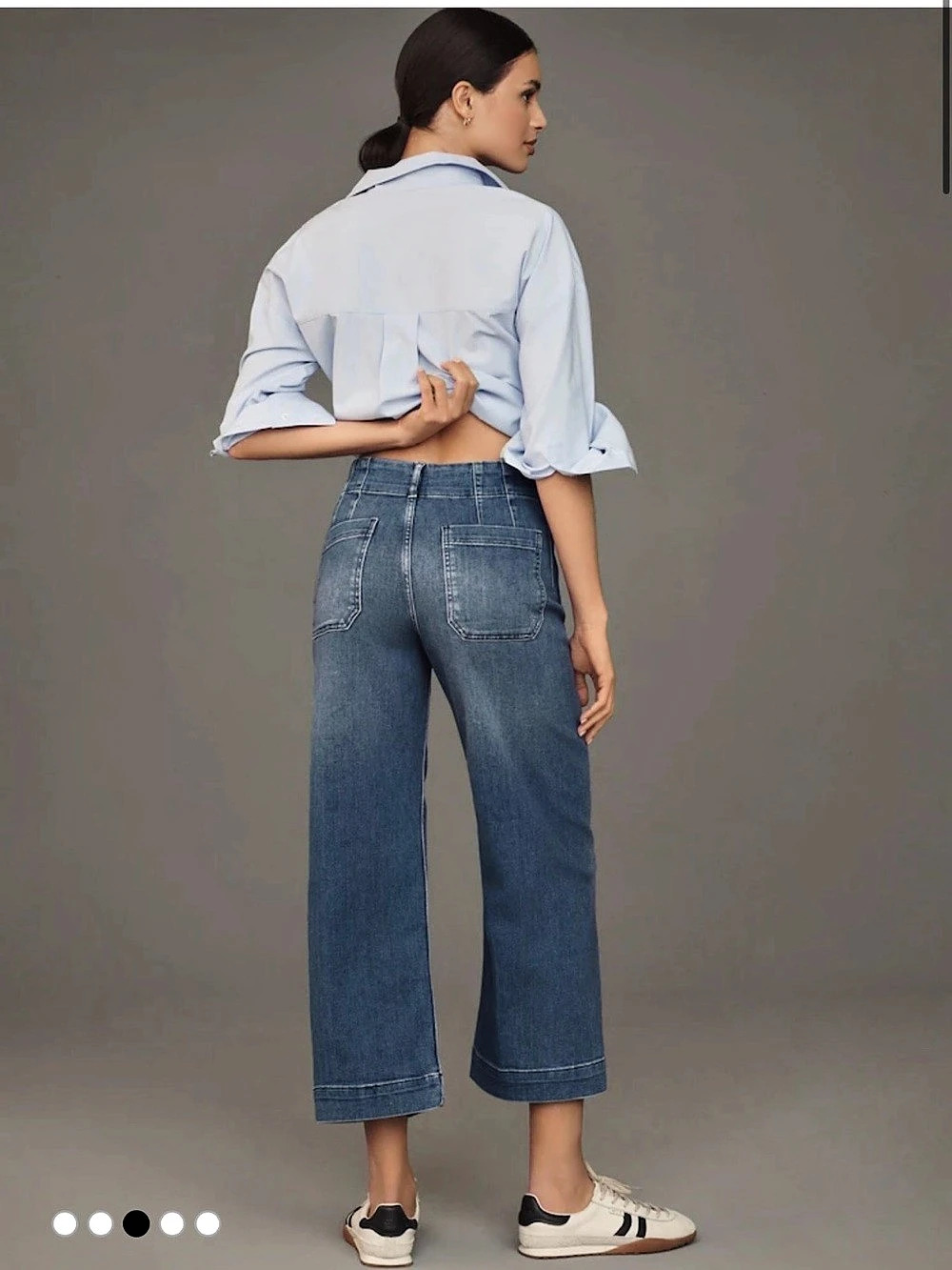 Maeve The Colette Crop Wide-Leg Jeans Blue Waist 27 - Picture 3 of 7